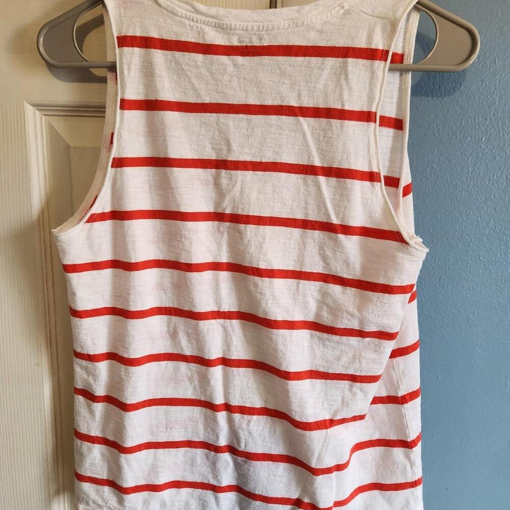 Madewell white and red striped tank top with pocket , summer lite - Picture 2 of 5